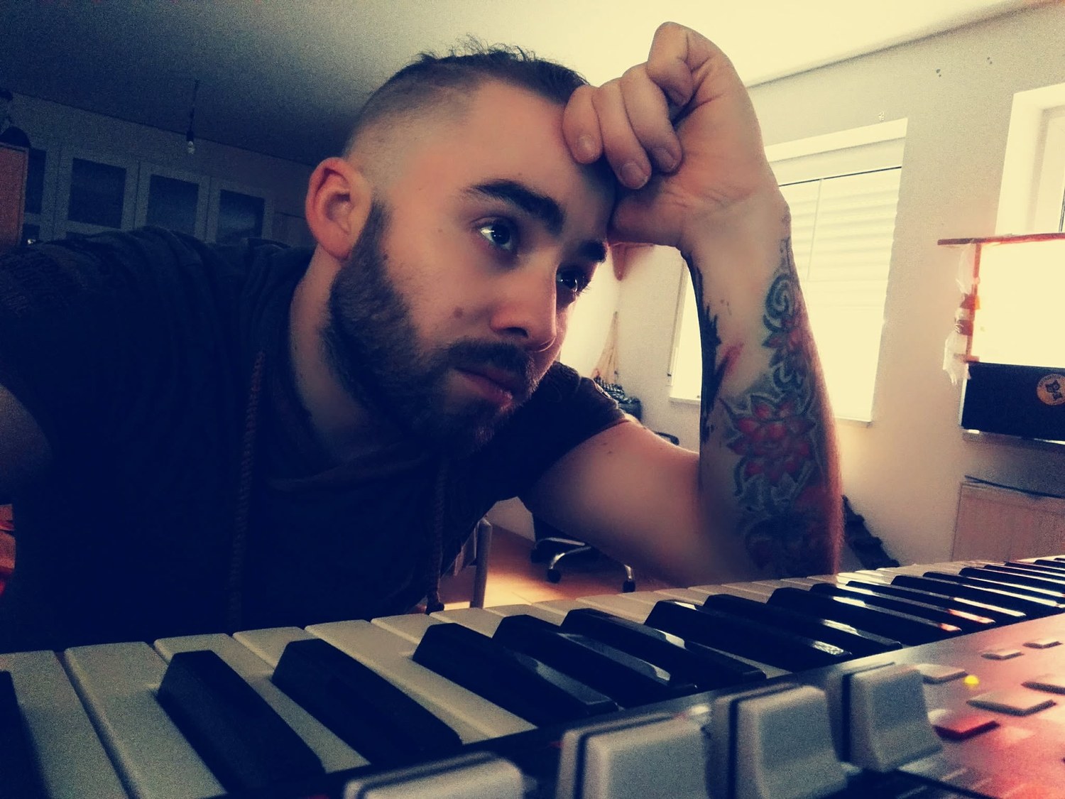 Roman at the keyboard in the studio